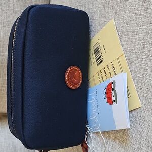 Dooney and Bourke Getaway Sarasota Zip Cosmetic Case, Cabriolet Canvas. Navy